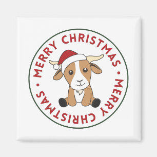 Ziege Weihnachtsziegen Wintertiere Magnet