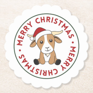 Ziege Weihnachtsziegen Wintertiere Papier Unterset Untersetzer