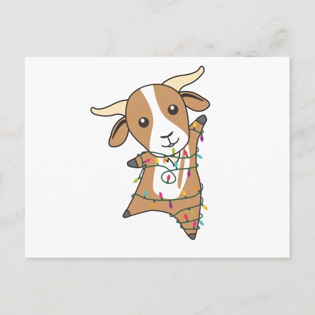 Ziege Weihnachtsziegen Wintertiere Postkarte (Vorderseite)