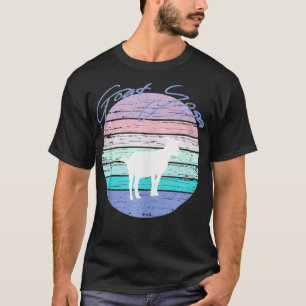 Ziege Yoga Retro Sunset Silhouette Pygmäe Ziege T-Shirt