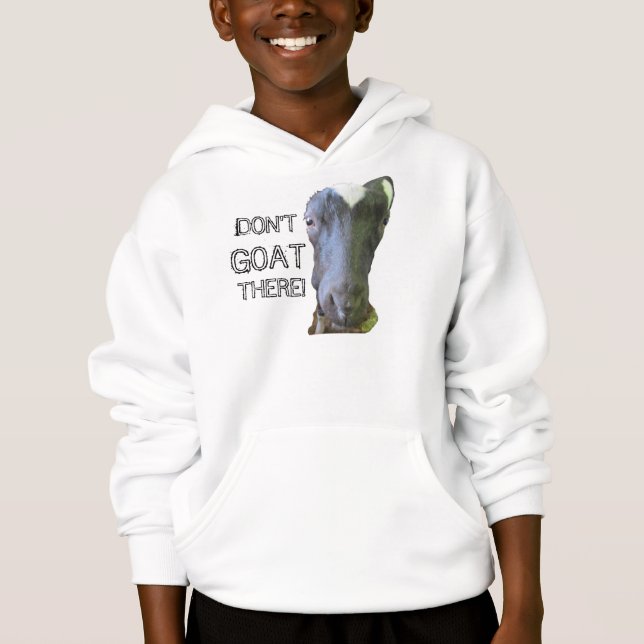 Ziege "ZIEHT DORT NICHT" Kids Hooded Sweatshirt (Vorderseite)