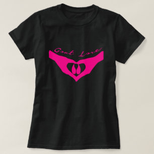 ZIEGELLOVER   Herz-Hände, die Ziegenhalm pink halt T-Shirt