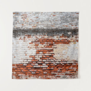  Ziegelmauer auf der Straße verlassen, abstrakt, a Wandteppich