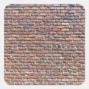 Ziegelmauer-Etikett Quadratischer Aufkleber