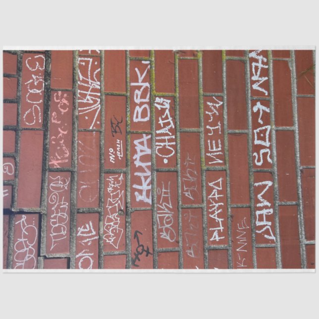 Ziegelmauer Graffiti Dekoupage Papier (Vorderseite)