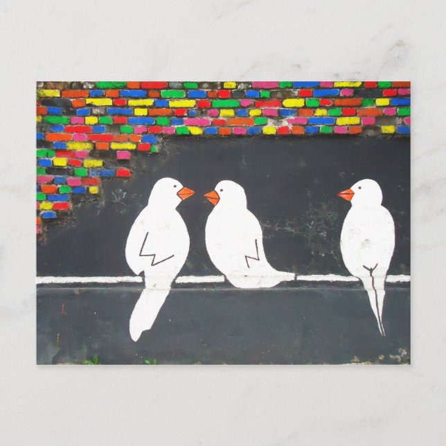 Ziegelmauer: Graffiti-Mauer Postkarte (Vorderseite)