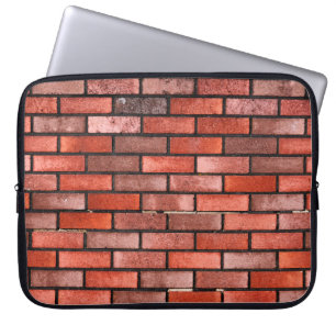 Ziegelmauer mit rotem Backstein, roter Backstein. Laptopschutzhülle
