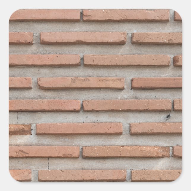 Ziegelmauer Quadratischer Aufkleber (Vorderseite)