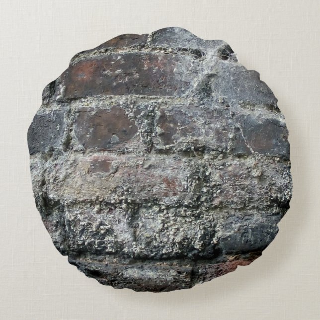 Ziegelmauer Rundes Kissen (Rückseite)