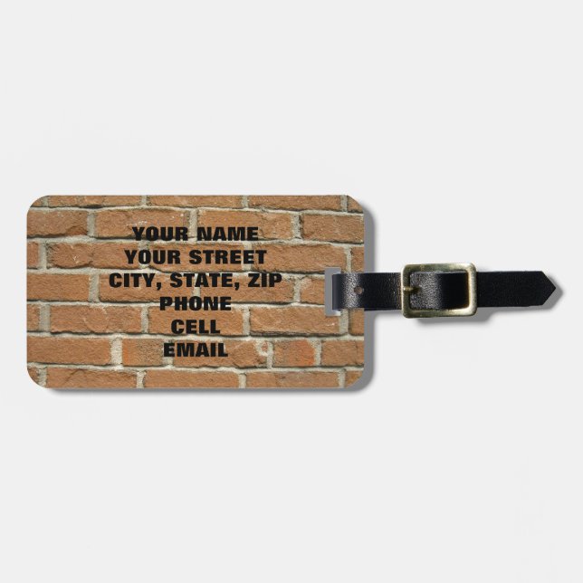 Ziegelstein-Haus Gepäckanhänger (Vorderseite horizontal)