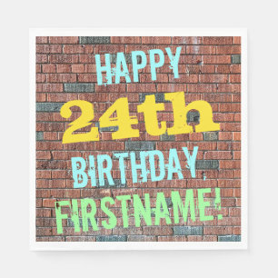 Ziegelstein-Wand-Graffiti inspirierter 24. Serviette