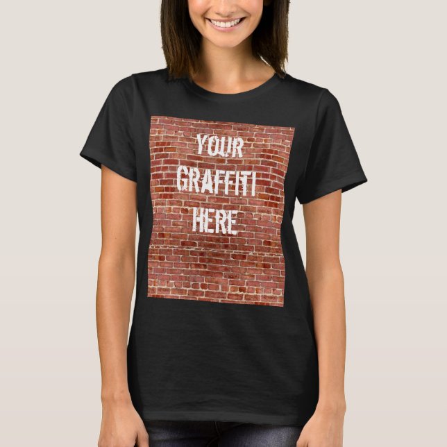 Ziegelstein-Wandpersonalisiertes Graffiti-Shirt T-Shirt (Vorderseite)