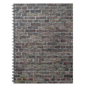 Ziegelwand alte, dunkle Backsteinwand Notizblock