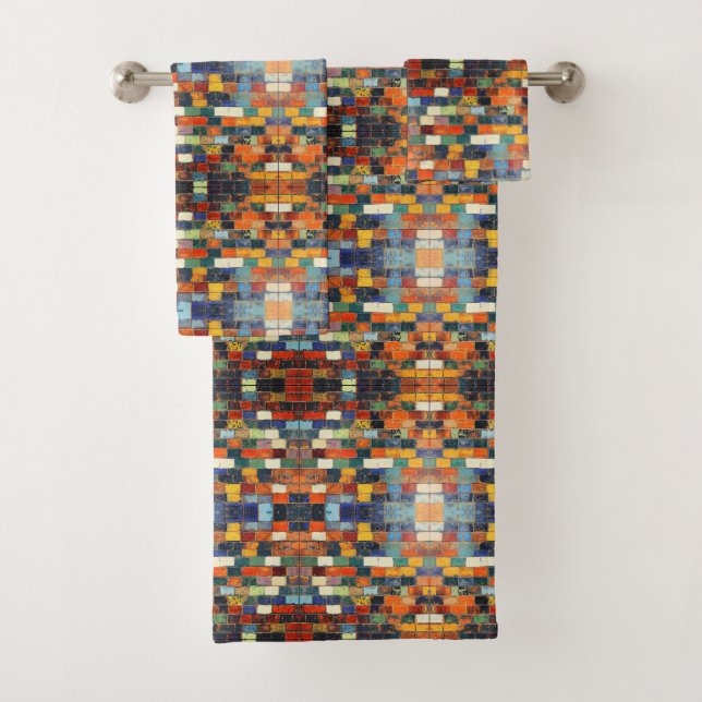 Ziegelwand bunt badhandtuch set (Insitu)