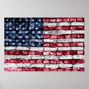 Ziegelwand der USA Poster