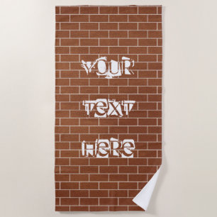 Ziegelwand Design Strandtuch mit individuellem Tex