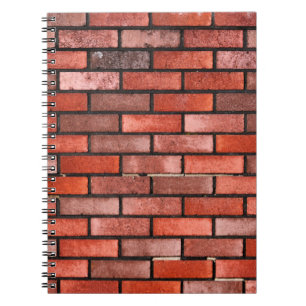 Ziegelwand mit rotem Ziegel, roter Ziegel Hintergr Notizblock