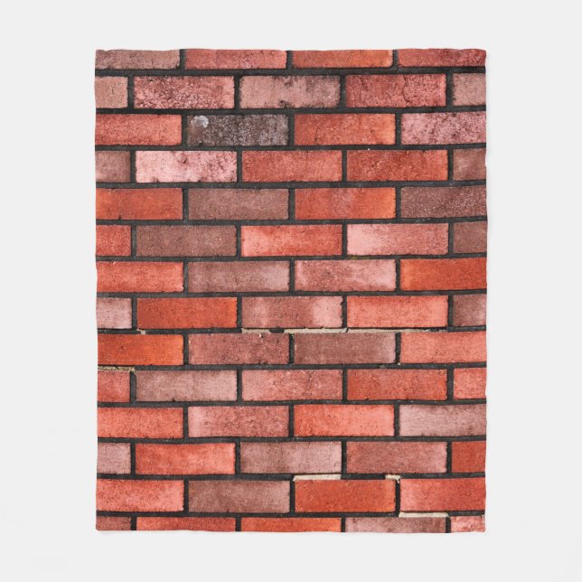 Ziegelwand mit rotem Ziegel, roter Ziegelhintergru Fleecedecke (Vorderseite)
