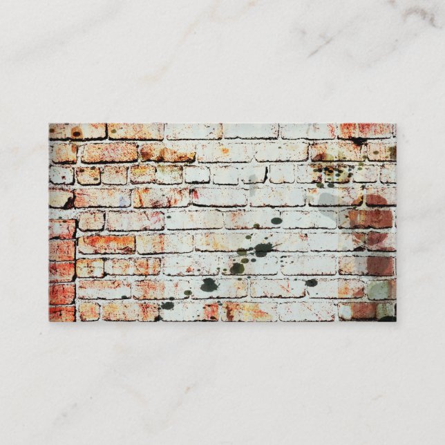 Ziegelwand-Visitenkartenvorlage mit Foto-Kunst Visitenkarte (Vorderseite)