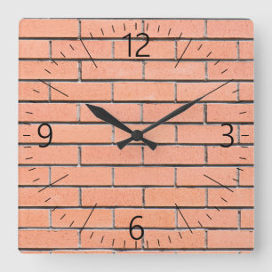Ziegelwandmuster Quadratische Wanduhr