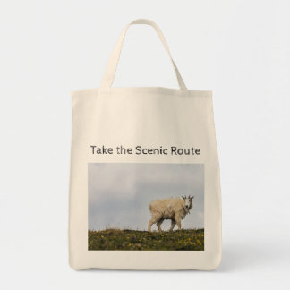 Ziegen auf der landschaftlich reizvollen Route Tragetasche