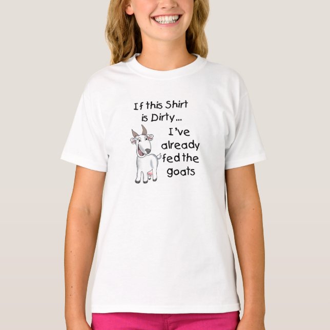 Ziegen auf T - Shirt Gefüttert Ziegen (Vorderseite)