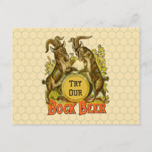Ziegen Bock-Bierwerbung Postkarte