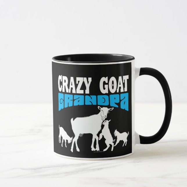 ZIEGEN | Crazy Goat Grandpa White GYG Tasse (Rechts)