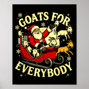 Ziegen für jeden Weihnachtsmann Lustiges Weihnacht Poster