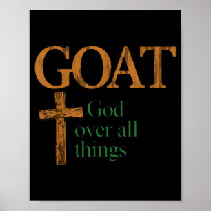Ziegen Gott über alle Dinge Christlich Lustiger Sp Poster
