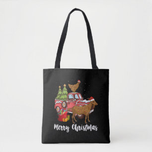 Ziegen Hühner und Weihnachtsbaum Tasche