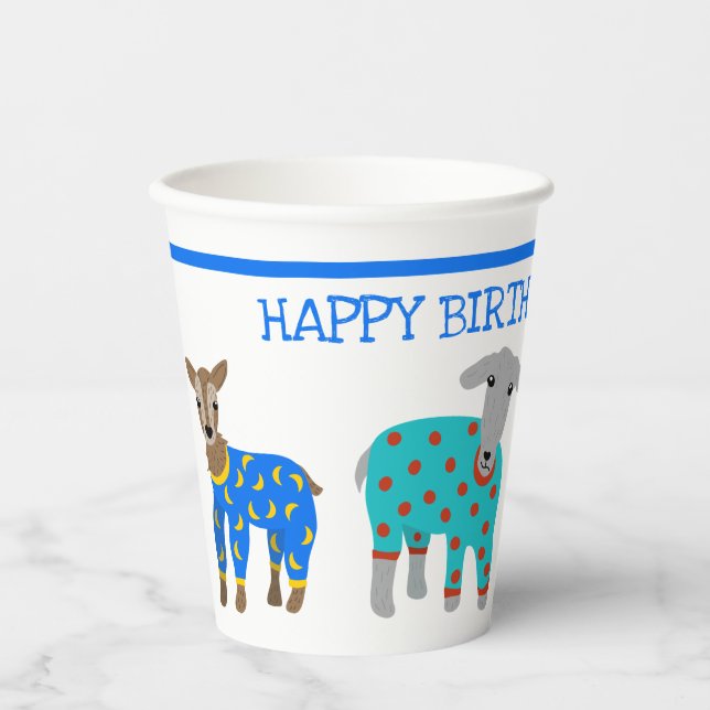 Ziegen in Pajamas Kids Slumber Party Pappbecher (Vorderseite)