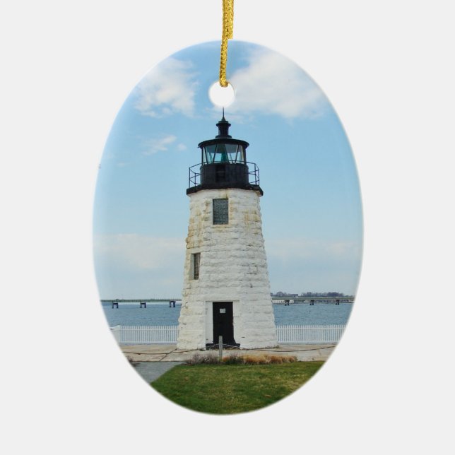 Ziegen-Insel-Leuchtturm-Verzierung Keramik Ornament (Vorne)