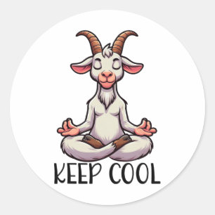 Ziegen-Kool-Yoga-Meditation Runder Aufkleber