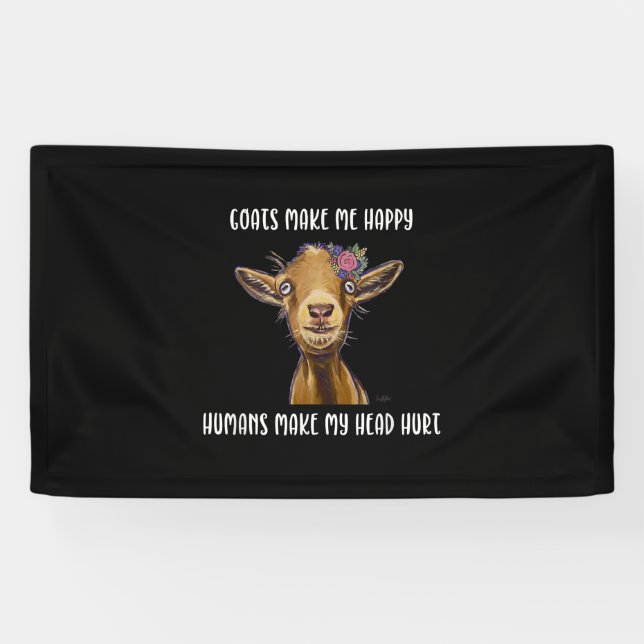 Ziegen machen mich glücklich, lange zu ziehen banner (Horizontal)