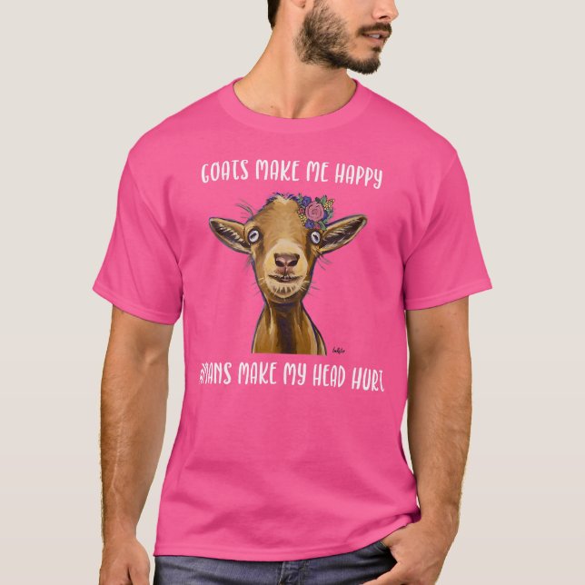 Ziegen machen mich glücklich, lange zu ziehen T-Shirt (Vorderseite)