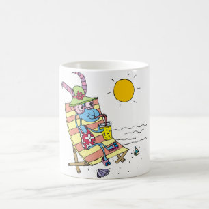 Ziegen-Mädchen auf Strand Kaffeetasse