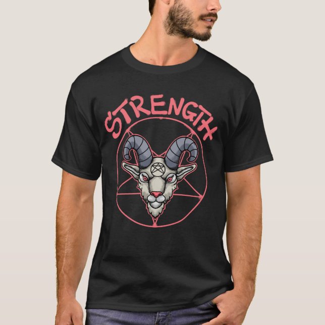 Ziegen mit Hörnern Streetwear T-Shirt (Vorderseite)