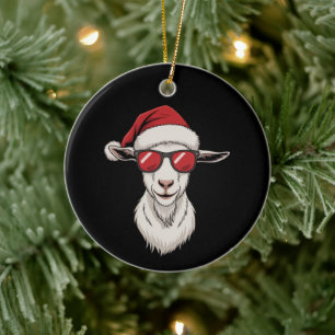 Ziegen-Santa-Hut Lustig Niedlich Bauernhof Tier La Keramik Ornament