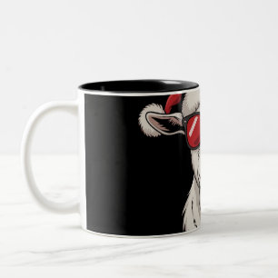 Ziegen-Santa-Hut Lustig Süß Bauernhof-Tier Landwir Zweifarbige Tasse