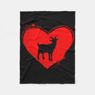 Ziegen-Silhouette Herzform Valentinstag Ziegenlieb Fleecedecke