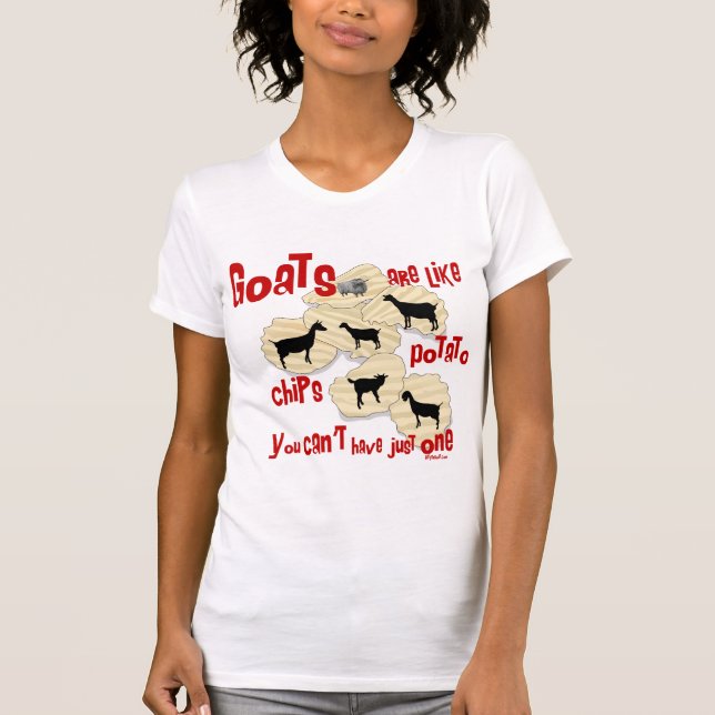 Ziegen sind wie Kartoffelchips T-Shirt (Vorderseite)