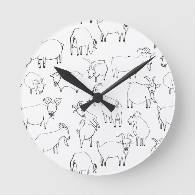 Ziegen spielen - transparent runde wanduhr (Vorderseite)