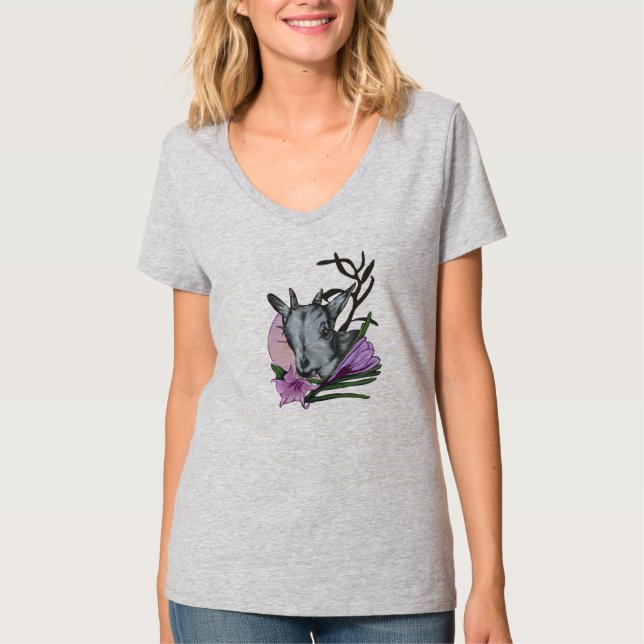 Ziegen und Blume T-Shirt (Vorderseite)