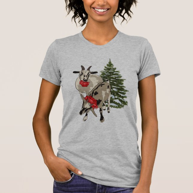 Ziegen und Weihnachtsbaum Sleepshirt Shirt Dress (Vorderseite)