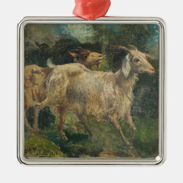 Ziegen (von Vincenzo Caprile) Ornament Aus Metall (Vorne)