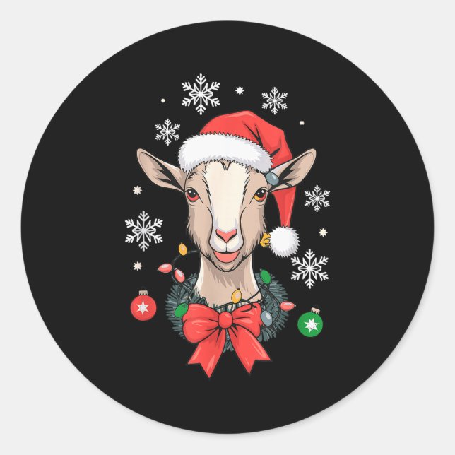 Ziegen Weihnachten  Runder Aufkleber (Vorderseite)