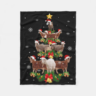 Ziegen-Weihnachts-Pyjama Xmas Ziegen Baumlichter S Fleecedecke
