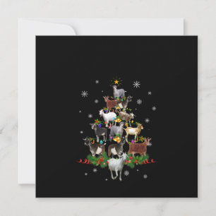 Ziegen-Weihnachtsbaum-Schnee-Ziege Xmas Einladung