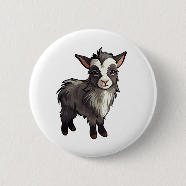 Ziegenbild des Cartoon Button (Vorderseite)